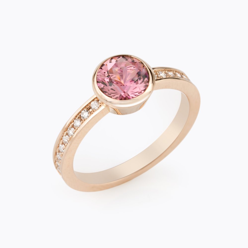 Prsten s turmalínem a diamanty 11 | Zlatnictví Vaněk