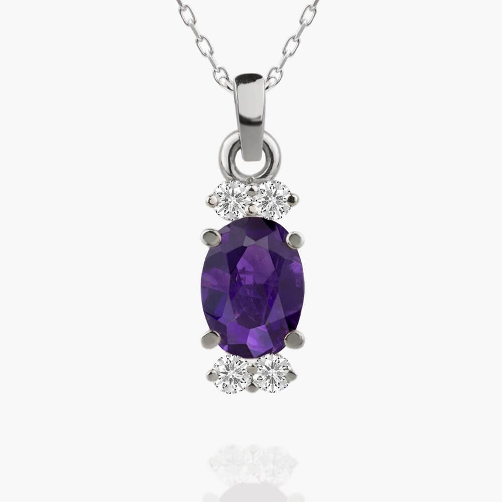 Přívěsek s ametystem a diamanty 02 | Zlatnictví Vaněk