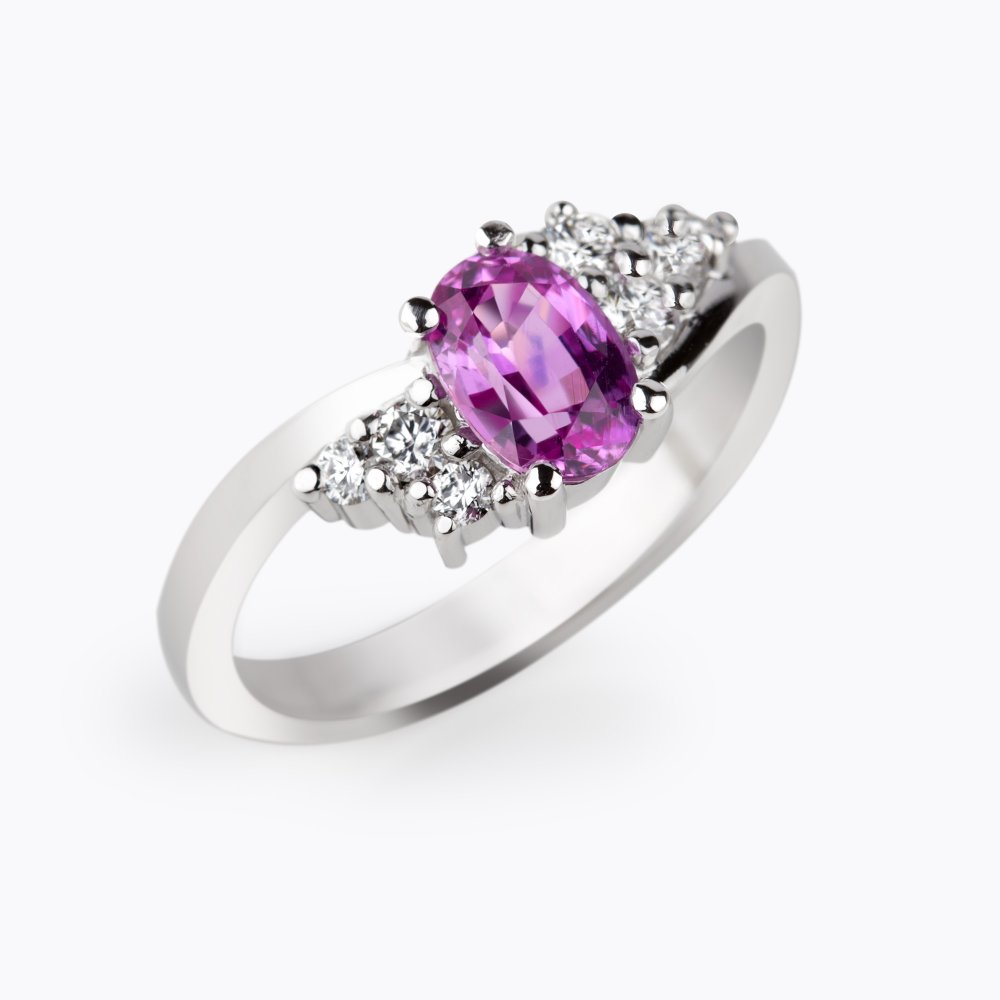 Prsten se safírem a diamanty 20 | Zlatnictví Vaněk