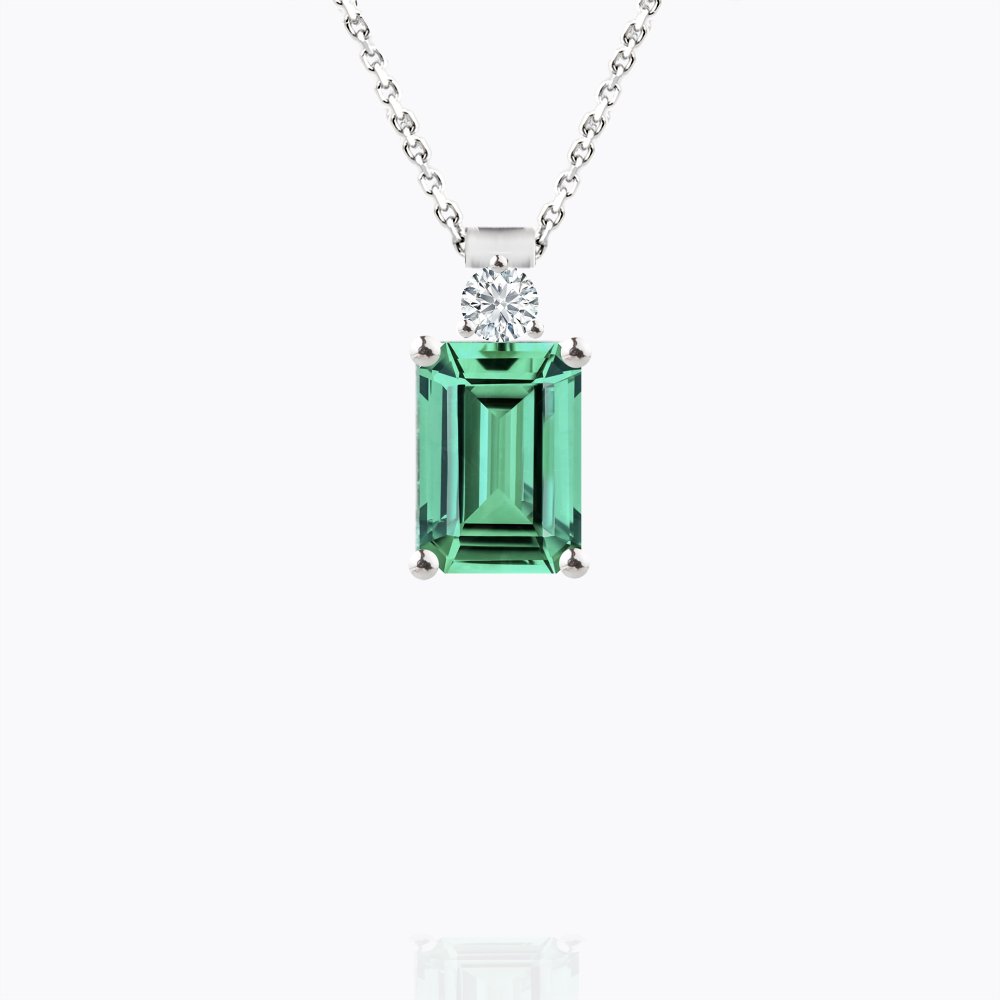 Náhrdelník se smaragdem a diamantem 04 | Zlatnictví Vaněk