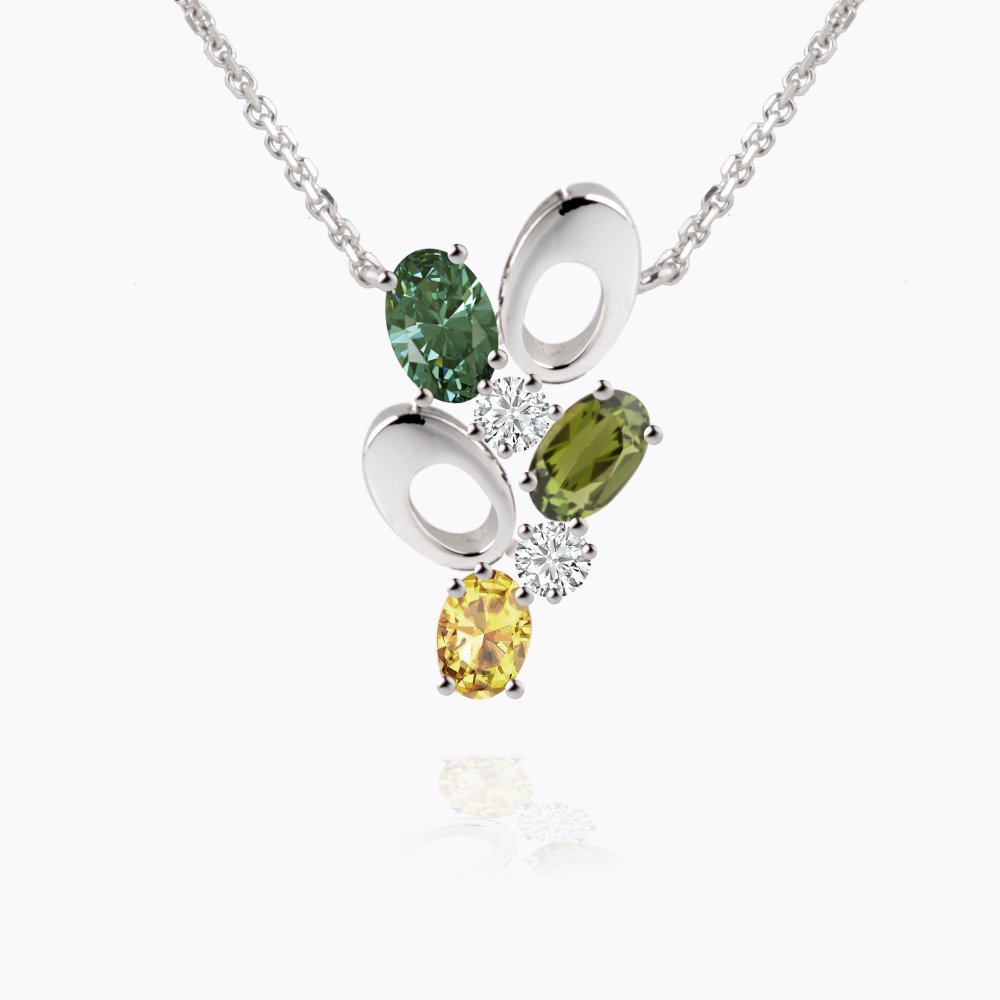 Náhrdelník s turmalíny a diamanty 03 | Zlatnictví Vaněk