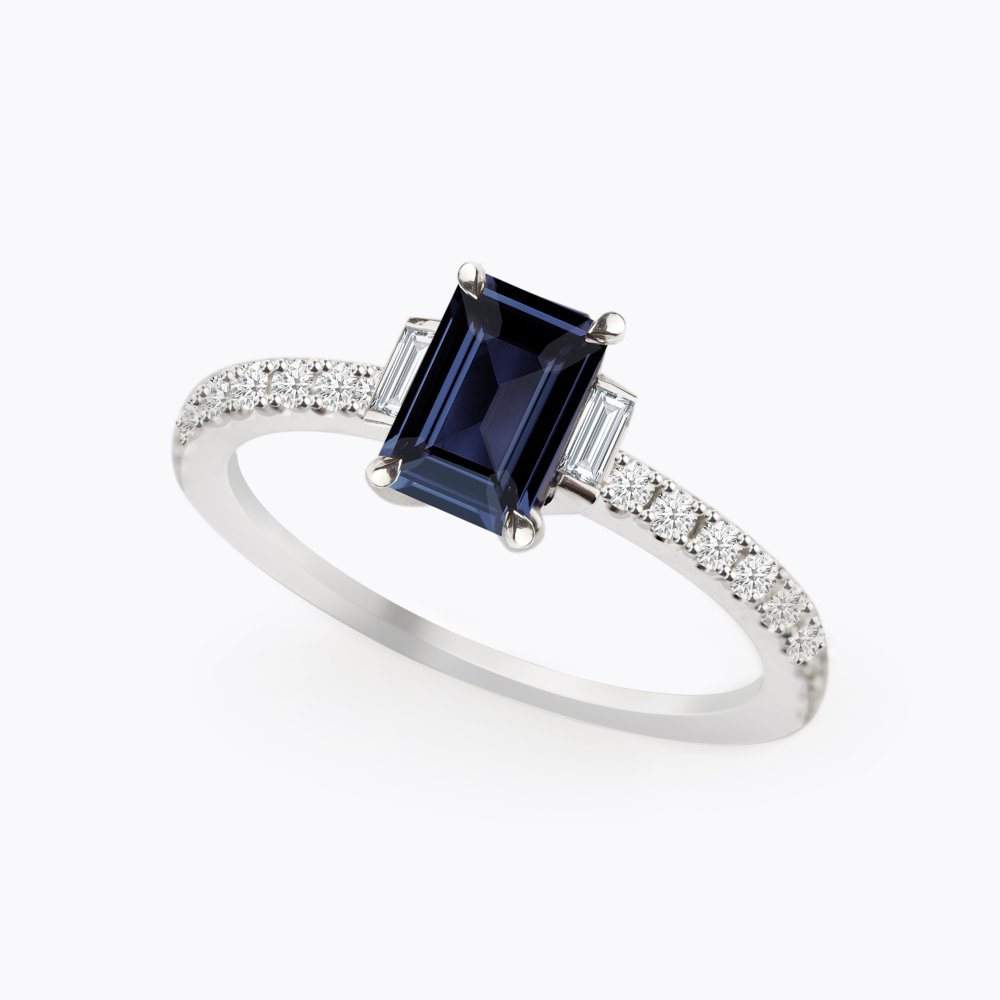 Prsten se safírem a diamanty 25 | Zlatnictví Vaněk