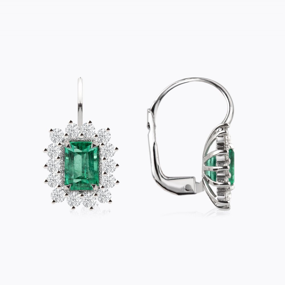 Náušnice se smaragdy a diamanty 05 | Zlatnictví Vaněk
