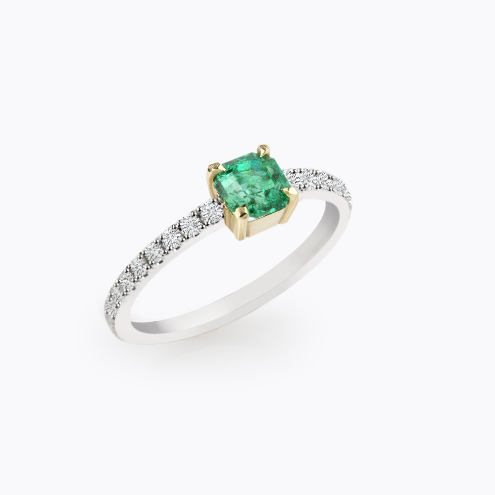 Prsten se smaragdem a diamanty 15 | Zlatnictví Vaněk