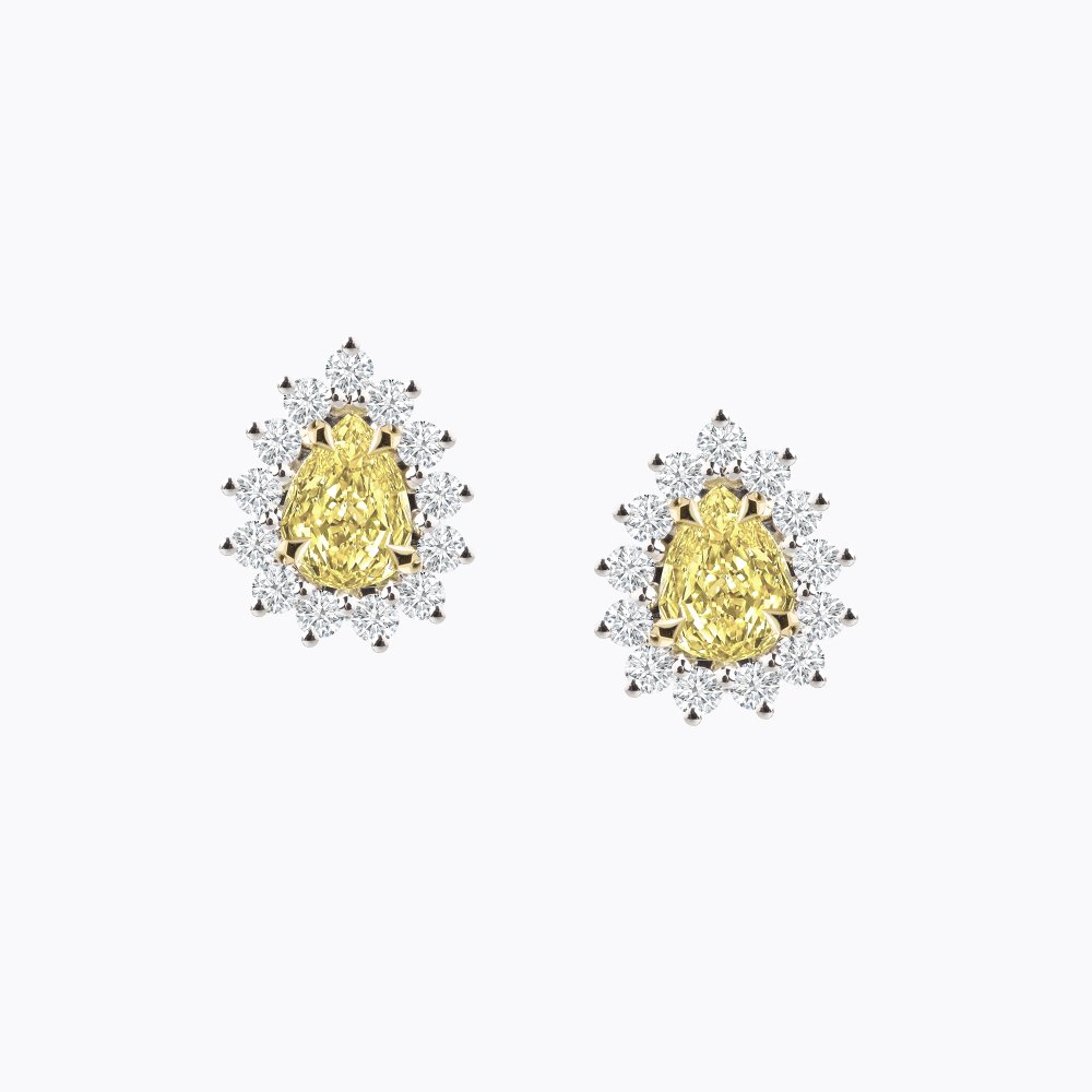 Náušnice se žlutými diamanty 02 | Zlatnictví Vaněk